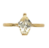 18k Gold Solitaire Ring with Fancy Shield Shaped 1.04ct Yellow Sapphire (#7223)