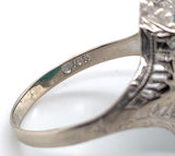 10k Gold 2.09ct Robin's Egg Blue Genuine Natural Turquoise Filigree Ring #J6138