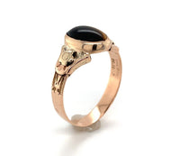 10k Yellow Gold Victorian Genuine Natural Tiger's Eye Quartz Ring (#J6351)