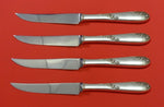 Sweetheart Rose by Lunt Sterling Silver Steak Knife Set 4pc HHWS Custom 8 1/2"