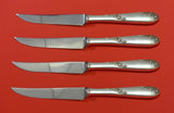 Sweetheart Rose by Lunt Sterling Silver Steak Knife Set 4pc HHWS Custom 8 1/2"