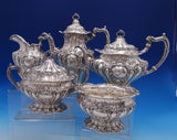 Chantilly by Gorham Grand Sterling Silver Tea Set 5pc Monogrammed (#7901)