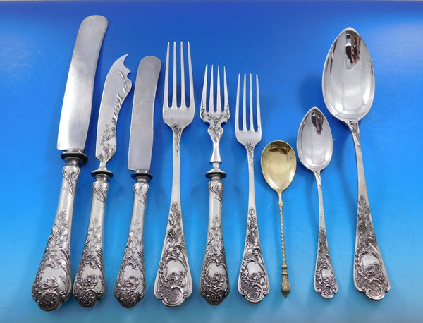 Model #150 by Bruckmann Sohn 800 Silver Flatware Set Service 175 pcs in Orig box
