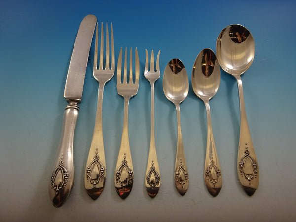 Mount Vernon by Lunt Sterling Silver Flatware Set For 8 Service 56 Pieces
