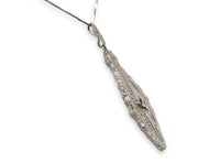 10k Gold Art Deco Genuine Natural Rock Crystal Quartz and Diamond Pendant #J7104