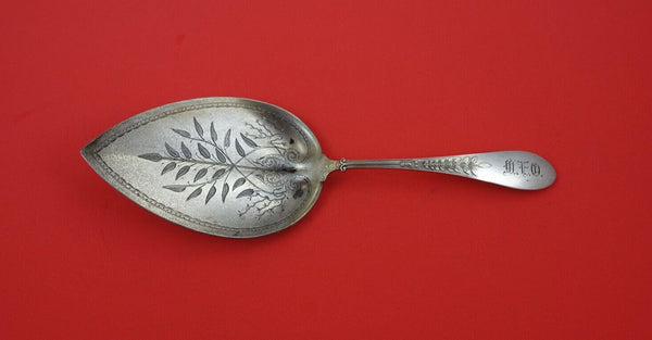 Palm by Gorham Sterling Silver Pie Server AS w/ Bright Cut blade GW 8 3/4"