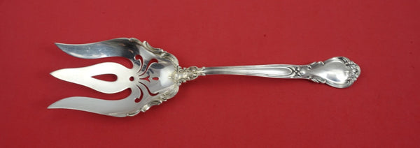 Chantilly by Gorham Sterling Salad Serving Fork pierced w/ applied lacing 8 3/4"