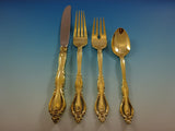 Grand Regency by International Sterling Silver Flatware Service For 8 Set Gold