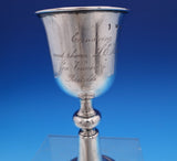 Danish .830 Silver Cup / Goblet w/ Engraved Crest Scrollwork 6" x 2 3/4" (#7613)