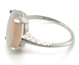 Platinum 2.50 Carat Genuine Natural Australian Opal Ring Size 7 (#J6989)