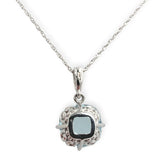 Platinum 4.75 Carat Genuine Natural Aquamarine and Diamond Pendant (#J7231)