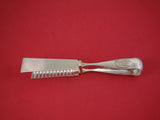 French Sterling Asparagus Serving Tong Engine Turned with Gold Mono 10 1/4"