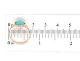 Victorian 10k Rose Gold Genuine Natural Turquoise Ring Size 5.25 (#J7211)
