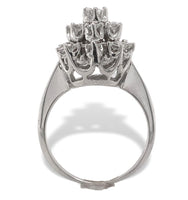 14k White Gold 1.12ct TW Genuine Natural Diamond Cocktail Ring Size 6 (#J7168)