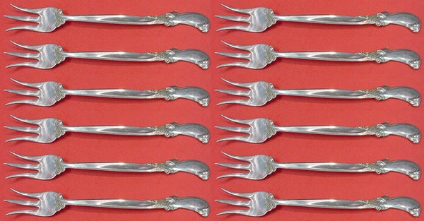 Waltz of Spring by Wallace Sterling Silver Cocktail Fork Set 12 pieces 5 5/8"