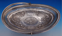 English Georgian Sterling Silver Basket Swing Handle Repoussed 1803 London #7823