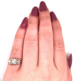 18k White and Rose Gold Vintage Genuine Natural Diamond Ring (#J5609)