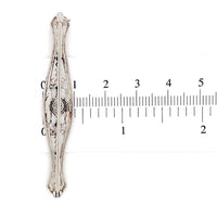 14k FIligree Diamond Bar Pin w/Platinum Synthetic Lab-Created Sapphires (#J6956)