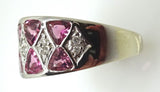 14k 3ct Pink Genuine Natural Tourmaline Ring with .12ct Diamonds (#J3515)