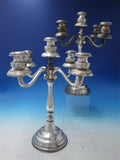 Italian Sterling Silver Candelabra Pair 5-Light #3287 c.1920 59.6 ozt. (#5464)