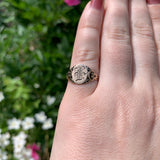 Victorian 9k Gold Signet Ring with "F" Monogram Size 6.75 Jewelry (#J7276)