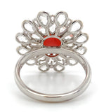 18k White Gold 3.46 Carat Conch Pearl and Rose Cut Diamond Ring w/ Report #J7224