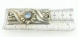 Sterling Arts and Crafts Handwrought Genuine Natural Moonstone Flower Pin #J4546
