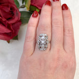 18k White Gold 3/4ct TW Genuine Natural Diamond Filigree Ring Size 6.5 (#J7167)
