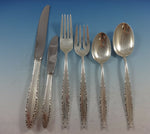 Lace Point by Lunt Sterling Silver Flatware Set For 12 Service 74 Pieces