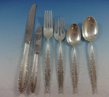 Lace Point by Lunt Sterling Silver Flatware Set For 12 Service 74 Pieces