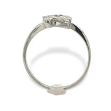 14k White Gold Vintage Genuine Natural Diamond Bypass Ring (#J7110)