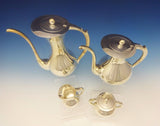 Emil Hermann German Sterling Silver Tea Set 4pc Modernistic (#0408)