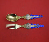 Christmas by A. Michelsen Sterling Silver Fork and Spoon Set 2pc 1927 Vermeil