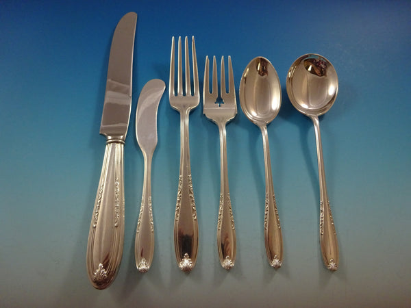 Leonore by Manchester Sterling Silver Flatware Set For 12 Service 90 Pcs