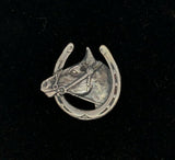 Sterling Horse Pin with Horseshoe (#J5378)