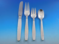 Swedish Modern by Allan Adler Sterling Silver Flatware Set Hammered 114 pcs