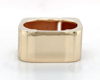 14k Yellow Gold Men's Modern Designer Ring with Brick Design Size 8.25 (#J7303)