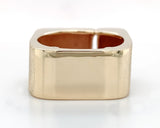 14k Yellow Gold Men's Modern Designer Ring with Brick Design Size 8.25 (#J7303)