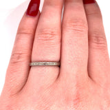 18k White Gold Hand Engraved Wedding Band Ring Jewelry (#J5727)