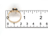 10k Yellow Gold Genuine Natural Black Onyx Signet Initial "I" Ring 8.5 (#J7411)