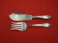 Coin Silver by Unknown Fish Serving Set 2-Piece Engraved 7.5 ozt. Heirloom