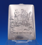 William Kerr Sterling Silver Cigarette Case GW Interior Engraved 3 Golfers #8330