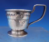 Webster Sterling Silver Demitasse Cup w/Rosette Pierced w/Liner Saucer (#6313)