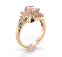 10k Tri-Color Gold Ring with 1.06 Carat Pink Genuine Natural Morganite (#J6465)