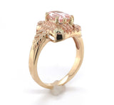 10k Tri-Color Gold Ring with 1.06 Carat Pink Genuine Natural Morganite (#J6465)