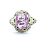 10k Gold Filigree Rose Cut Genuine Natural Pink Sapphire Ring (#J4975)