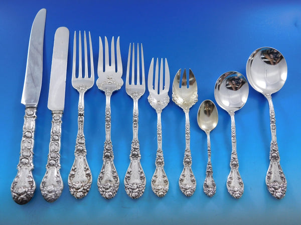 Marechal Niel by Durgin Sterling Silver Flatware Set Service 125 pieces Dinner