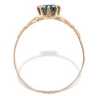 10k Yellow Gold .88ct Genuine Natural Montana Sapphire Ring Unheated (#7176)