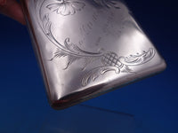 Russian 875 Silver Card Case Engraved Flower & Ribbon Odessa 1908-1926  (#6928)