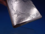 Russian 875 Silver Card Case Engraved Flower & Ribbon Odessa 1908-1926  (#6928)